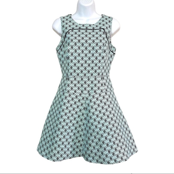 Club Monaco Mint Blue Sleeveless Dress Sz 0 Skater Fit Flare Summer Vacation - Picture 1 of 11